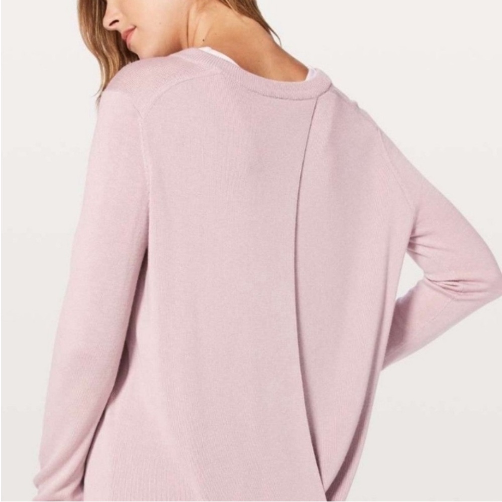 Lululemon Athletica Women’s Blush Pink Bring It Backbend Open Back Sweater M/L